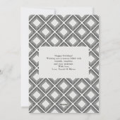 Black Diamond Pattern Holiday Card with Photo Feestdagenkaart (Achterkant)