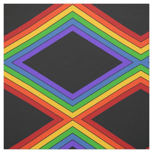Black Diamond Rainbow Stripe Pattern Stof (Swatch)