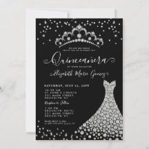 Black Diamond Silver Sparkle Tiara Quinceanera