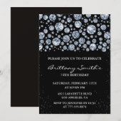 Black Diamond Sparkle Glitter 74ste verjaardag Kaart (Voorkant / Achterkant)