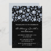 Black Diamond Sparkle Glitter 96ste verjaardag Kaart (Voorkant / Achterkant)