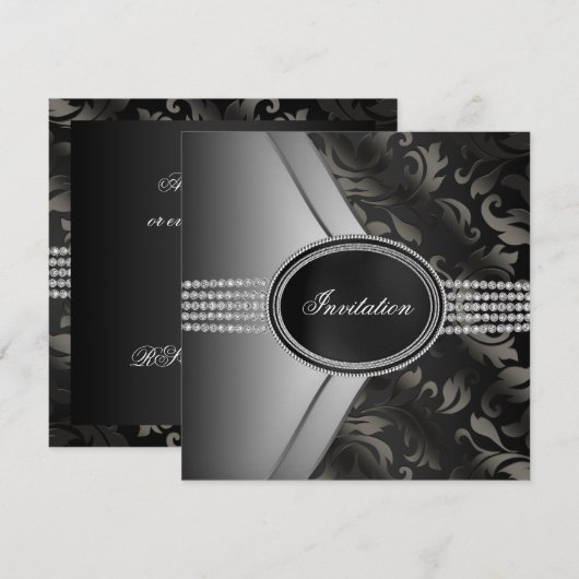 Black Diamond Stropdas Party Kaart (Voorkant / Achterkant)