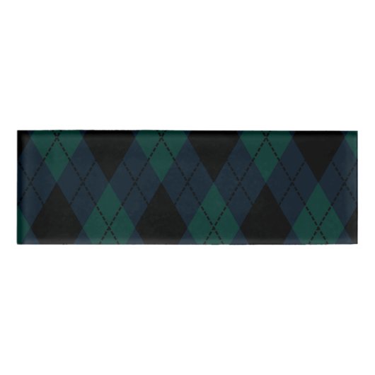 Black Diamond Tartan Name Tag (Voorkant)