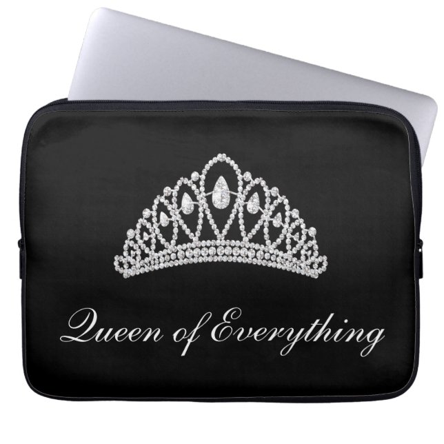 Black Diamond Tiara Koningin van Alles Laptop Sleeve (Voorkant)