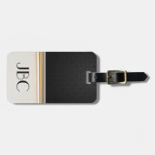 Black Diamond Tile-gebandschuurmonogram Bagagelabel (Voorkant horizontaal)