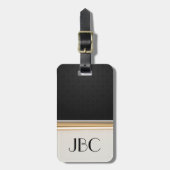 Black Diamond Tile-gebandschuurmonogram Bagagelabel (Voorkant verticaal)