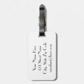 Black Diamond Tile-gebandschuurmonogram Bagagelabel (Achterkant verticaal)