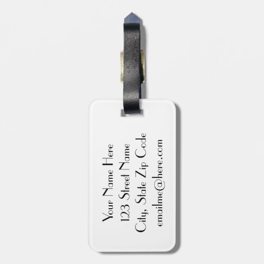 Black Diamond Tile-gebandschuurmonogram Bagagelabel (Achterkant verticaal)