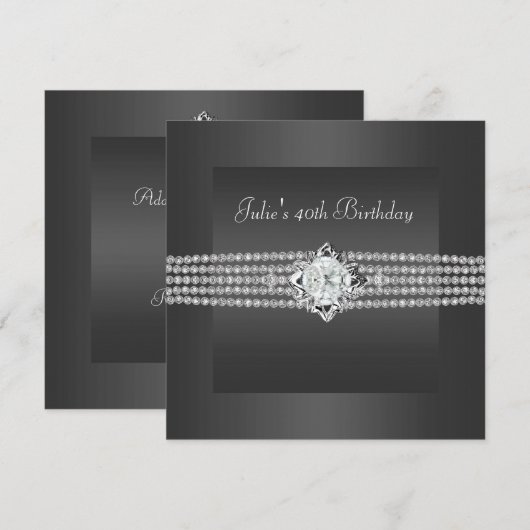 Black Diamond vrouwen 40ste verjaardag Kaart (Voorkant / Achterkant)