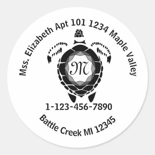 Black Diamond Zee Turtle Lost Bag - contactsleutel Ronde Sticker (Voorkant)