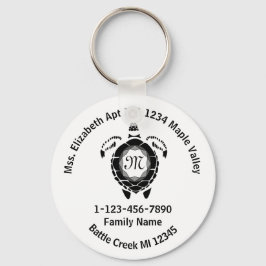 Black Diamond Zee Turtle Lost Family Adres Sleutelhanger