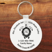 Black Diamond Zee Turtle Lost Family Adres Sleutelhanger (Voorkant)