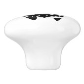 Black Diamond Zee Turtle Silhouette Monogram Keramische Knop (Zijkant)