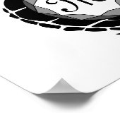 Black Diamond Zee Turtle Silhouette Monogram Poster (Hoek)