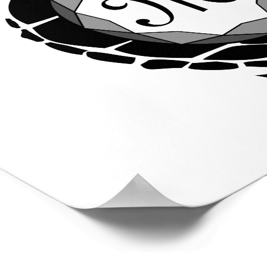 Black Diamond Zee Turtle Silhouette Monogram Poster (Hoek)