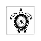Black Diamond Zee Turtle Silhouette Monogram Rubberstempel (Afrduk)
