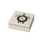 Black Diamond Zee Turtle Silhouette Monogram Rubberstempel (Stempel)