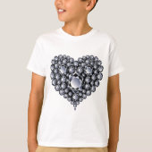 Black Diamonds Heart Pareltjes T-shirt (Voorkant)