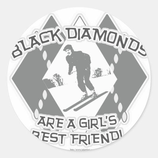 Black Diamonds Ronde Sticker (Voorkant)