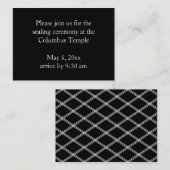 Black Diamonds Temple Sealing Uitnodiging Informatiekaartje (Voorkant / Achterkant)