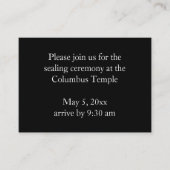 Black Diamonds Temple Sealing Uitnodiging Informatiekaartje (Voorkant)