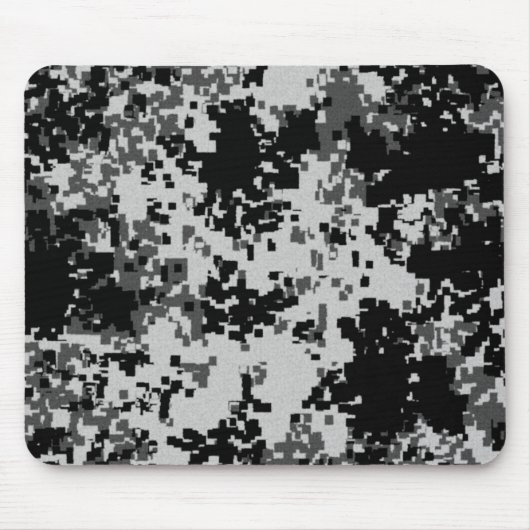Black Digital Camouflage Muismat (Voorkant)