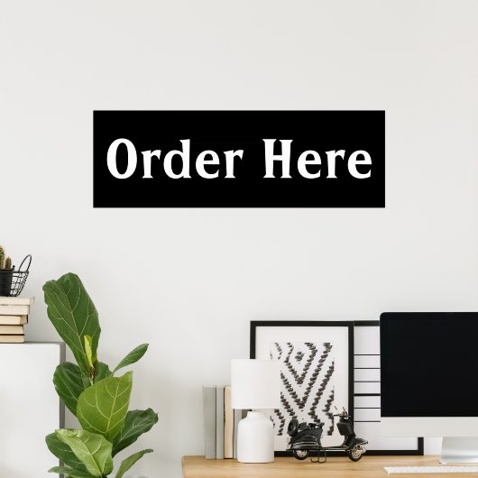 Black Diner Order Wall Art Poster Afdrukken (Thuiskantoor)