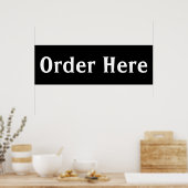 Black Diner Order Wall Art Poster Afdrukken (Keuken)