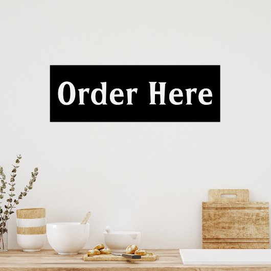 Black Diner Order Wall Art Poster Afdrukken (Keuken)