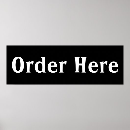 Black Diner Order Wall Art Poster Afdrukken (Voorkant)