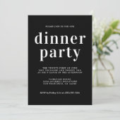 Black Dinner Party (Eenvoudige grafische typografi Kaart (Staand voorkant)