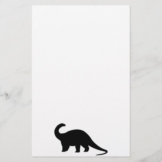 Black Dinosaur Briefpapier (Voorkant)