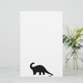 Black Dinosaur Briefpapier (Staand voorkant)