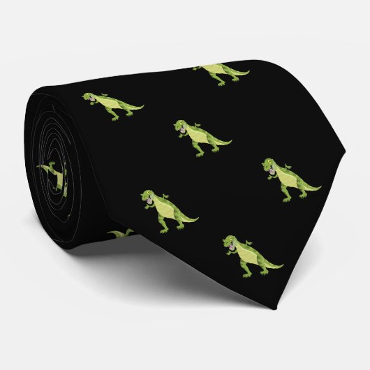 Black Dinosaur Patroonwerk, Afstuderen Cadeaus Stropdas (Opgerold)