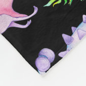 Black Dinosaur Rainbow Waterverf Pattern Oerwoud Fleece Deken (Hoek)