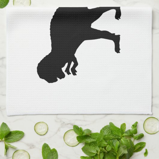 Black Dinosaur Theedoek (Gevouwen)