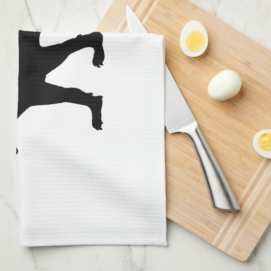 Black Dinosaur Theedoek (Quarter Fold)