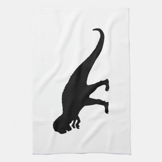 Black Dinosaur Theedoek (Verticaal)