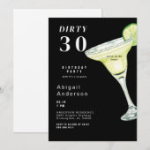 Black Dirty 30 Margarita Verjaardag Kaart (Voorkant / Achterkant)