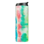 Black Dirty Art Paint. Shibori Pattern. Pink Brush Thermosbeker (Gedraaid links)