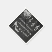 Black Disco Ball en Sparkle Heels Afstuderen Servet (Hoek)