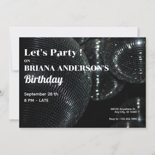 Black Disco Ball Kaart (Voorkant)