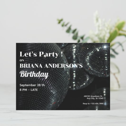 Black Disco Ball Kaart (Staand voorkant)