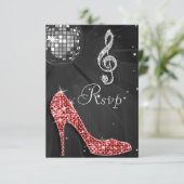 Black Disco Ball Sparkle Heels RSVP Kaartje (Staand voorkant)