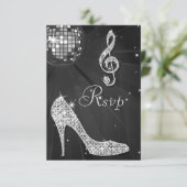 Black Disco Ball Sparkle Heels RSVP Kaartje (Staand voorkant)