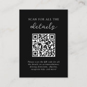 Black | Disco Ball Wedding Details QR Code Informatiekaartje (Voorkant)