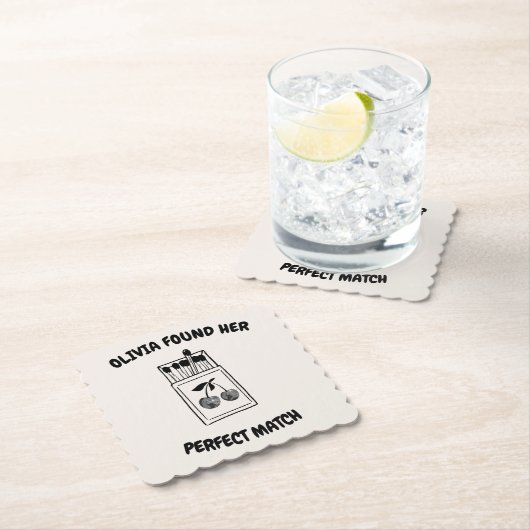 Black Disco Cherry Perfect Match Bachelorette Kartonnen Onderzetters (Insitu)