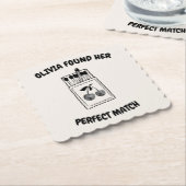 Black Disco Cherry Perfect Match Bachelorette Kartonnen Onderzetters (Gebogen)