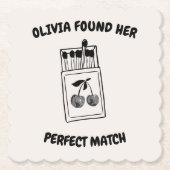 Black Disco Cherry Perfect Match Bachelorette Kartonnen Onderzetters (Voorkant)