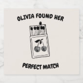 Black Disco Cherry Perfect Match Bachelorette Sparkling Wijnetiket (Enkel label)